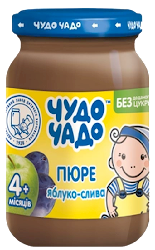 PUREE FOR BABY APPLE & PLUMS FROM 4 MONTHS 6/170GR CHUDO CHADO UKRAINE