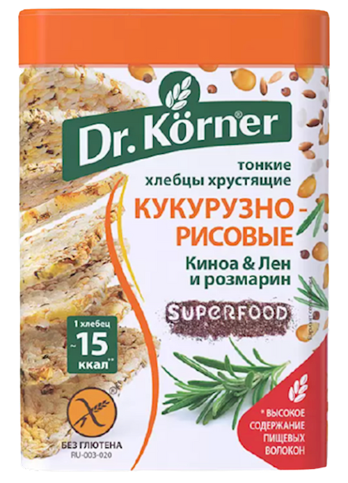 HLEBTSI DR.KORNER CORN RICE W/QUINOA&ROSEMARY 20/100GR RUSSIA N5950