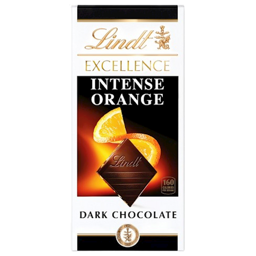 CHOCOLATE BAR DARK W/ORANGE 12/100GR LINDT N8029(12)