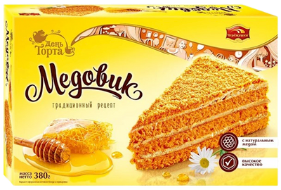 CAKE MEDOVIK TRADITIONAL LAYERED HONEY 6/380GR CHEREMUSHKI RUSSIA N43