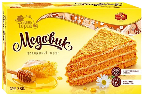 CAKE MEDOVIK TRADITIONAL LAYERED HONEY 6/380GR CHEREMUSHKI RUSSIA N43