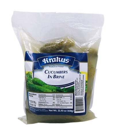 CUCUMBERS IN BRINE BAG 18/650GR KRAKUS POLAND N KRAK0283