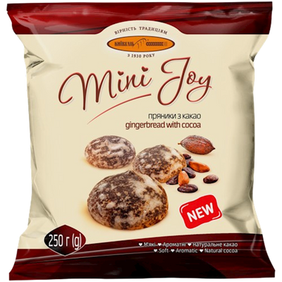 GINGERBREAD W/COCOA FLAVOR 12/250GR MINI JOY UKRAINE N5307