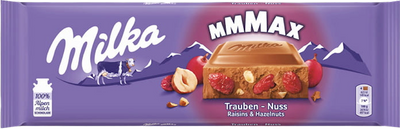 CHOCOLATE BAR MMMAX RAISINS&HAZELNUTS 15/270GR MILKA  AUSTRIA N4256633