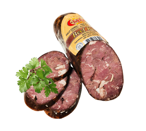 KIELBASA BEEF KAZY CHUNK (SHORT) 12/0.6LB EMIR HALAL BY LB