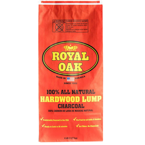 CHARCOAL NATURAL HARDWOOD ROYAL OAK 4/8LB