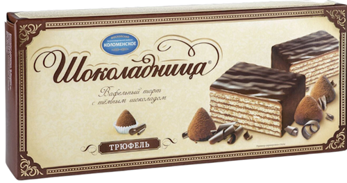 CAKE WAFFLE SHOKOLADNITSA TRUFFLE GLAZED 20/250GR KOLOMENSKOE 501