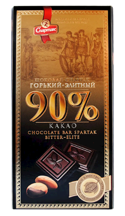 CHOCOLATE BAR BITTER ELITE 90% 22/85GR SPARTAK N9959