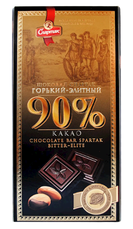 CHOCOLATE BAR BITTER ELITE 90% 22/85GR SPARTAK N9959