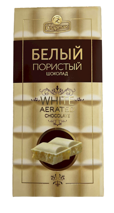 CHOCOLATE BAR WHITE AERATED 13/70GR SPARTAK N9950
