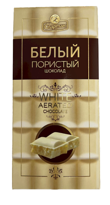CHOCOLATE BAR WHITE AERATED 13/70GR SPARTAK N9950