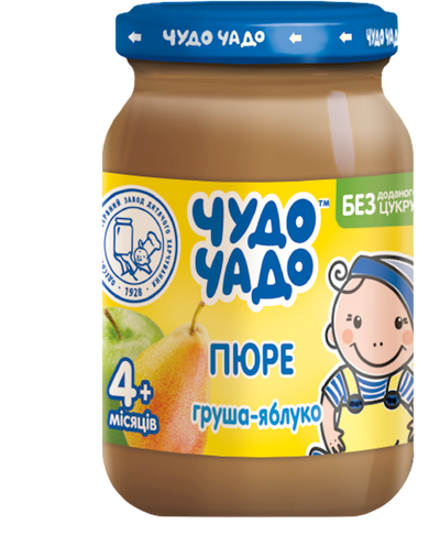 PUREE FOR BABY PEAR & APPLE FROM 4 MONTHS 6/170GR CHUDO CHADO UKRAINE