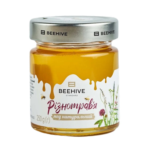 HONEY SPRING  BLOSSOM/POLYFLOWER 8/250GR GLASS BEEHIVE UKRAINE #22