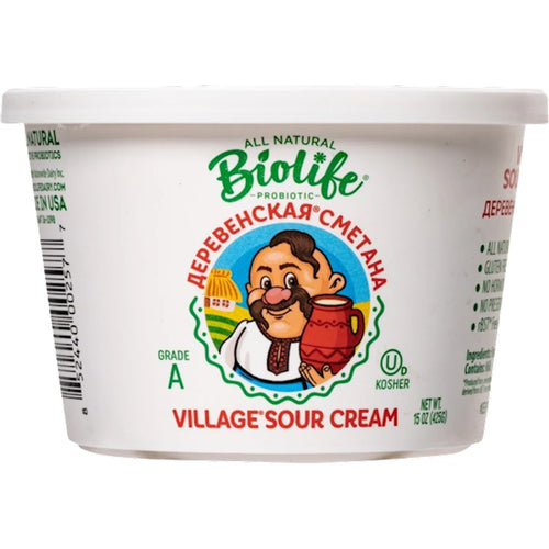 SOUR CREAM DEREVENSKAYA W/PROBIOTIC 12/425GR BIOLIFE