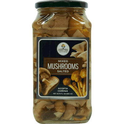 MUSHROOMS MIX SALTED 12/880ML FAMILY TREE