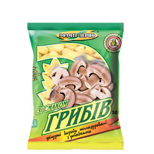 CORN SNACK W/MUSHROOMS 60/50GR ZOLOTE ZERNO N102