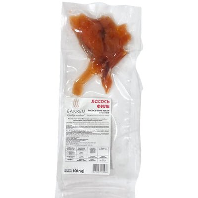 DRIED SALMON FILLET PIECES V/P 36/100GR BAKREU UKRAINE N70000046