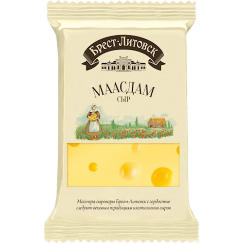 CHEESE MAASDAM 45% CHUNK 10/200GR BREST LITOVSK BELARUS N2401