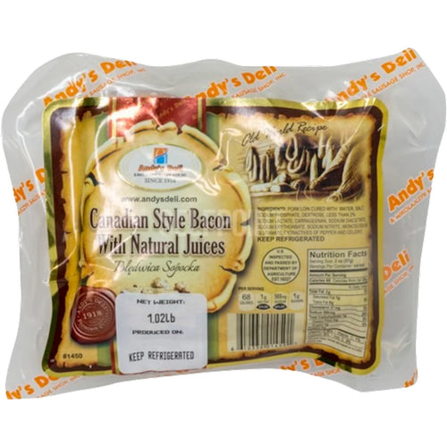 BACON CANADIAN STYLE /POLEDWICA SOPOCKA 30/30LB CHUNK ANDY'S N1450