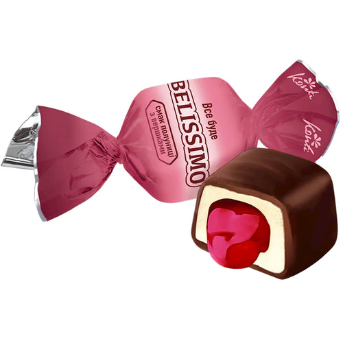CANDIES PACKED CHOCOLATE W/STRAWBERRY&CREAM FLAVOR BELISSIMO 1/15.4LB KONTI UKRAINE N7239 (7/1000GR)
