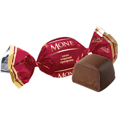 CANDIES PACKED CHOCOLATE W/BLACK TRUFFLE FLAVOR MONE 1/15.4LB KONTI UKRAINE N7338 (7/1000GR)