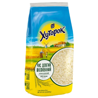 RICE LONG-GRAIN POLISHED 20/800GR HUTOROK UKRAINE 4823127306178