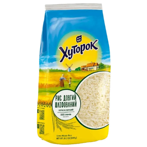 RICE LONG-GRAIN POLISHED 20/800GR HUTOROK UKRAINE 4823127306178