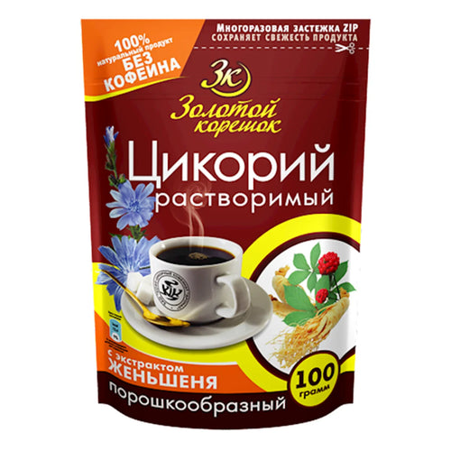 CHICORY POWDER W/GINSENG ZOLOTOY KORESHOK 12/100GR RUSSIA N10326