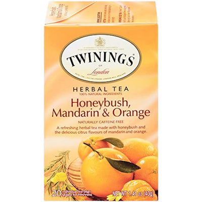 TEA TWININGS HERBAL W/HONEYBUSH,ORANGE&MANDARIN 6/(20X2GR) ENGLAND N06322