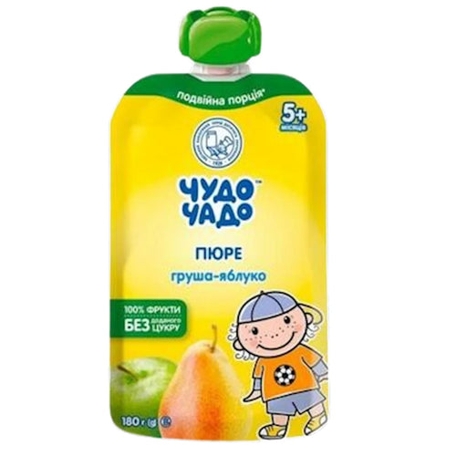 PUREE FOR BABY PEAR&APPLE 12/180GR CHUDO CHADO UKRAINE