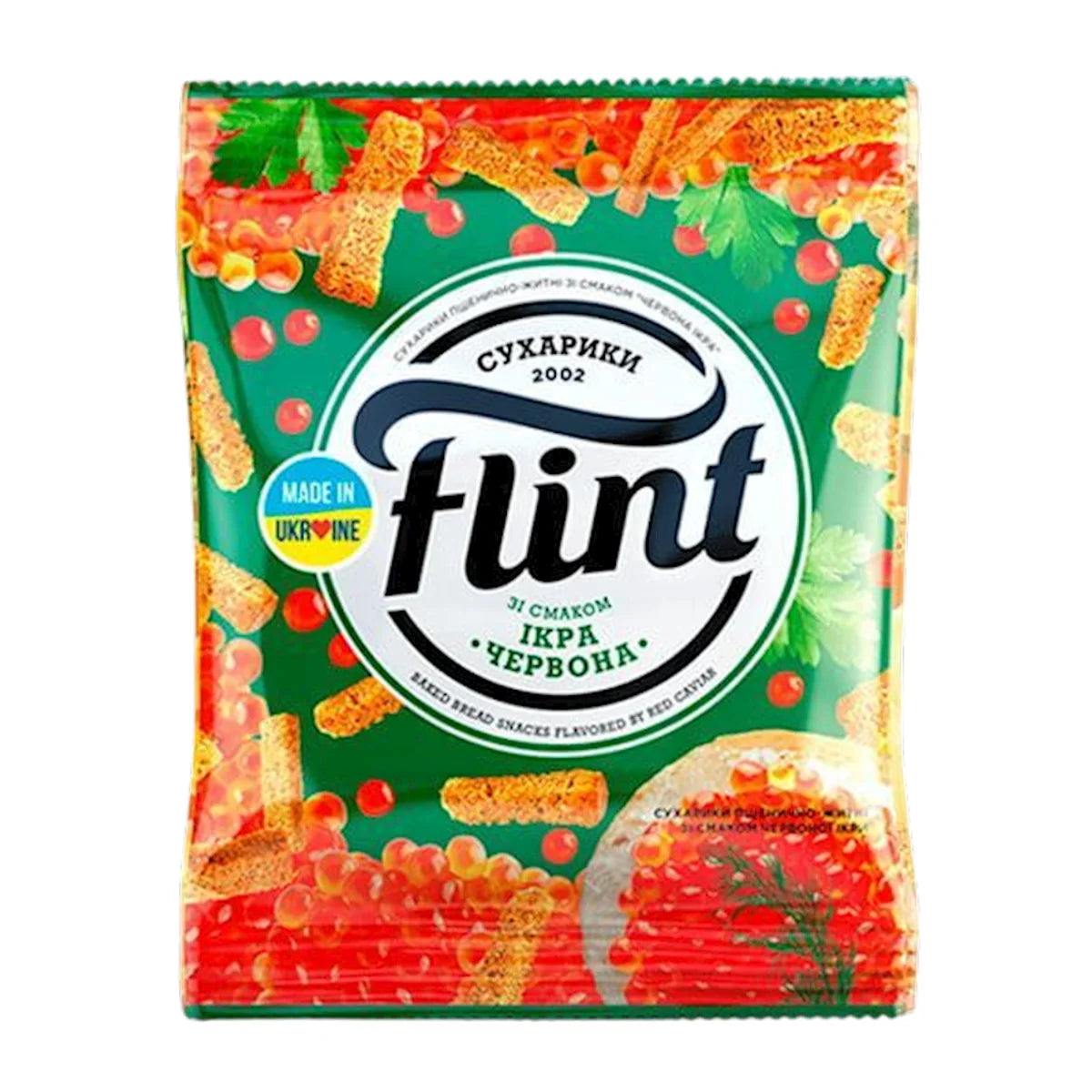 DRY BREAD WHEAT RYE W/RED CAVIAR FLAVOR 60/35GR FLINT N9339