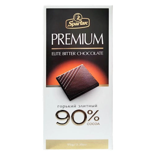 CHOCOLATE BAR BITTER 90% PREMIUM 20/95GR SPARTAK N10132