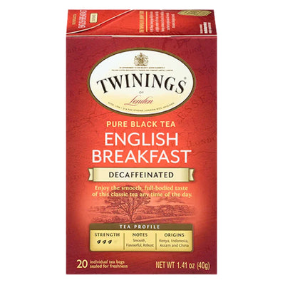 TEA TWININGS ENGLISH BREAKFAST DECAF 6/(20X1.5GR) ENGLAND N5307