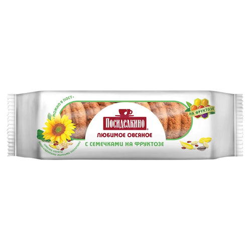 COOKIES OATMEAL W/SUNFLOWER&FLAX&SESAME&FRUCTOSE 15/215GR POSIDELKINO RUSSIA N967