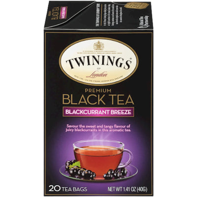 TEA TWININGS BLACK W/BLACKCURRANT 6/(20X2GR) ENGLAND N7524