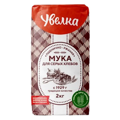 FLOUR MIX WHEAT RYE FOR GRAY BREAD 6/2KG (70.5OZ) UVELKA N762