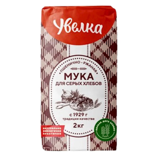 FLOUR MIX WHEAT RYE FOR GRAY BREAD 6/2KG (70.5OZ) UVELKA N762