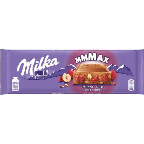 CHOCOLATE BAR MMMAX RAISINS&HAZELNUTS 15/270GR MILKA  AUSTRIA N4256633