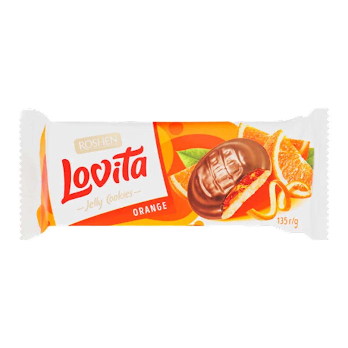 COOKIES LOVITA  W/ORANGE JELLY FILLING 21/135GR ROSHEN N4239