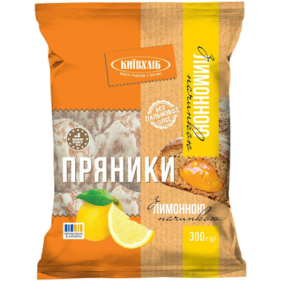 GINGERBREAD W/LEMON FLAVOR 10/300GR KYIV HLIB UKRAINE N6885