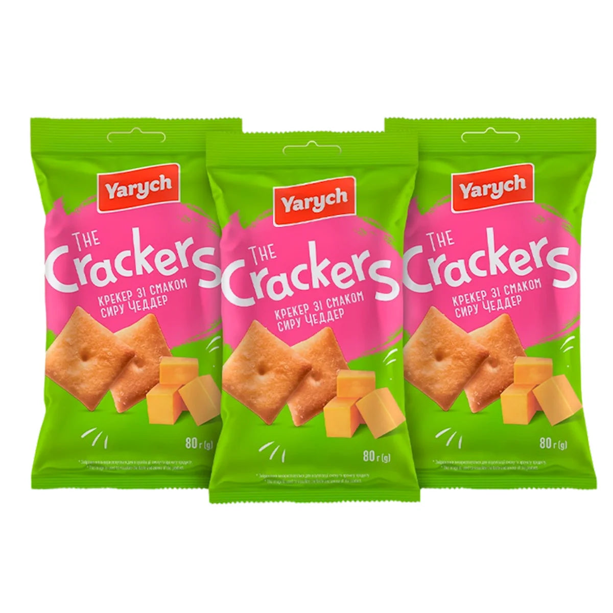 CRACKERS W/CHEDDAR CHEESE FLAVOR 50/80GR YARYCH UKRAINE