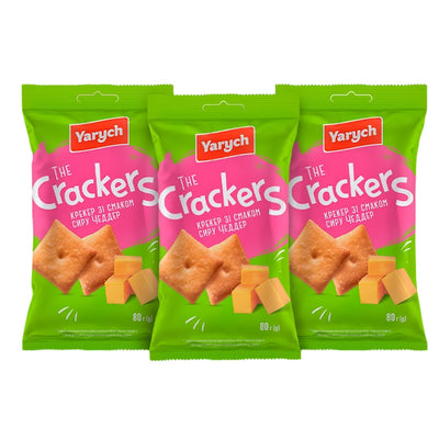 CRACKERS W/CHEDDAR CHEESE FLAVOR 50/80GR YARYCH UKRAINE