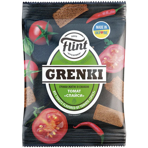 DRY BREAD RYE GRENKI W/SPICY TOMATO FLAVOR 70/70GR FLINT