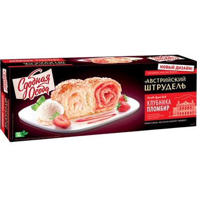 STRUDEL  AUSTRIAN STRAWBERRY&PLOMBIR 6/400GR CHEREMUSHKI N31269/N17