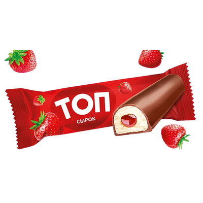 CHEESE BAR GLAZED W/STRAWBERRY TOP 18/40GR SAVUSHKIN PRODUCT N3415