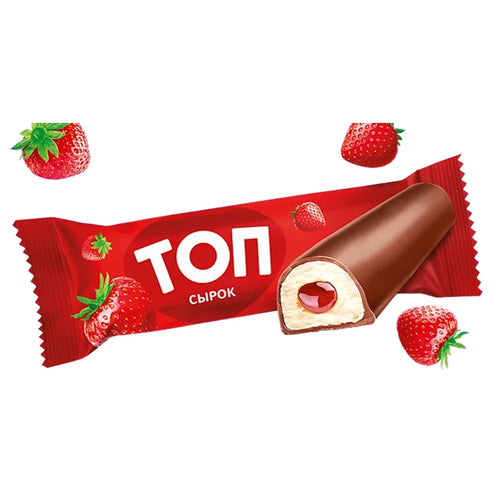 CHEESE BAR GLAZED W/STRAWBERRY TOP 18/40GR SAVUSHKIN PRODUCT N3415