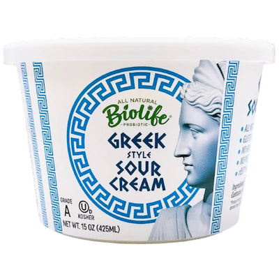 SOUR CREAM GREEK W/PROBIOTIC 12/425GR BIOLIFE