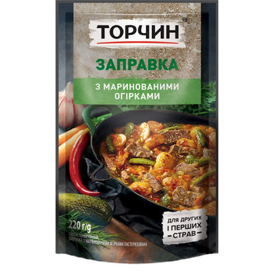 ZAPRAVKA FOR PICKLE SOUP W/PICKLED CUCUMBERS 33/220GR TORCHYN UKRAINE