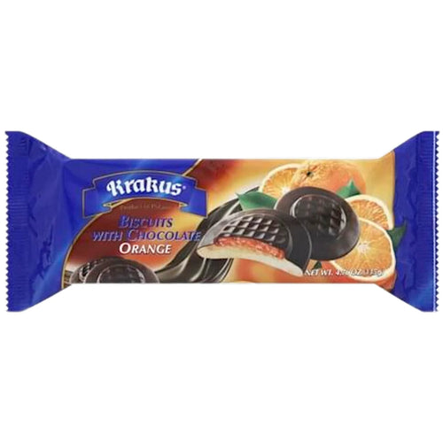 COOKIES BISCUITS ORANGE IN CHOCOLATE GLAZE 21/135GR KRAKUS KRAK0082