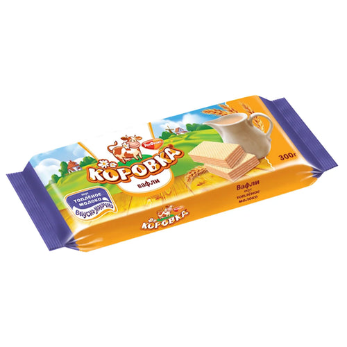 WAFFLES KOROVKA W/BAKED MILK FLAVOR 11/300GR ROT FRONT